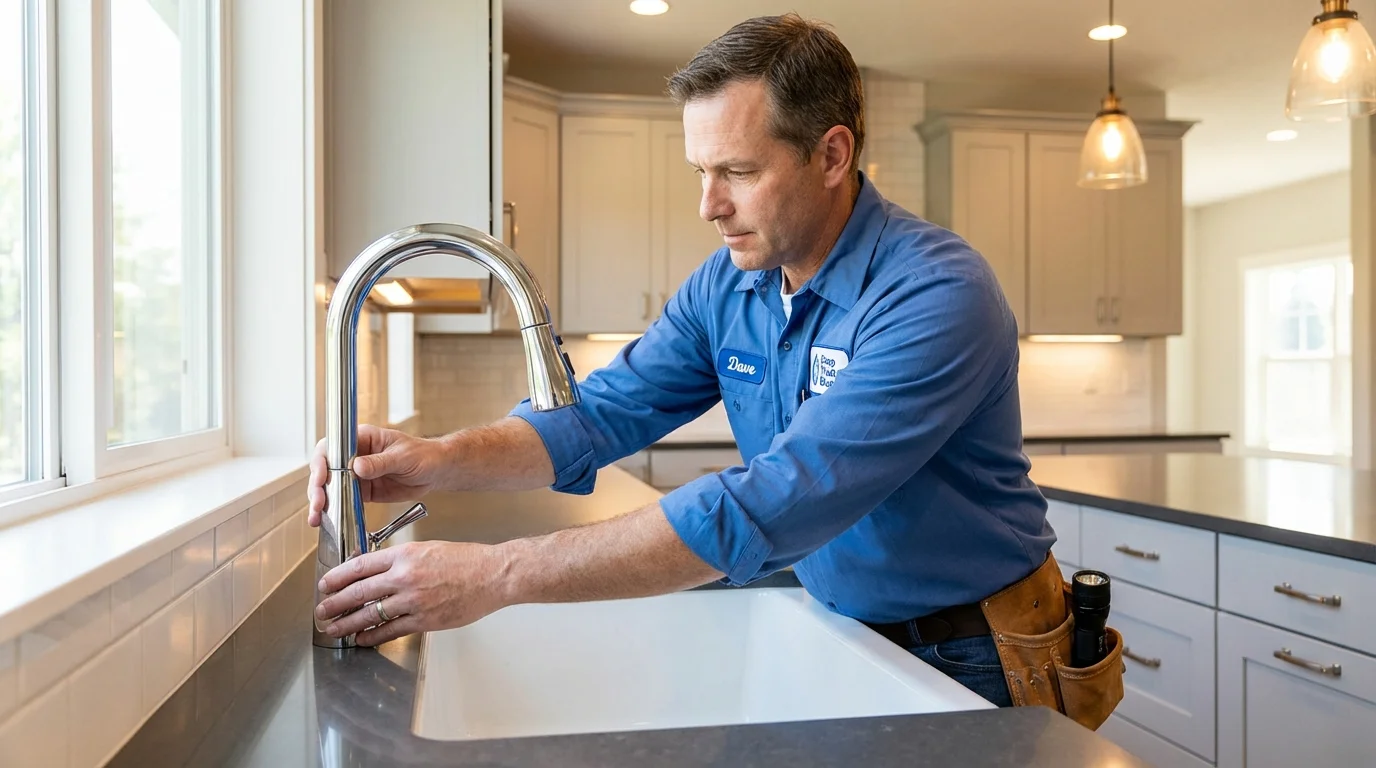 Kitchen faucet installation by Johns Plumbing LLC in Friendship
